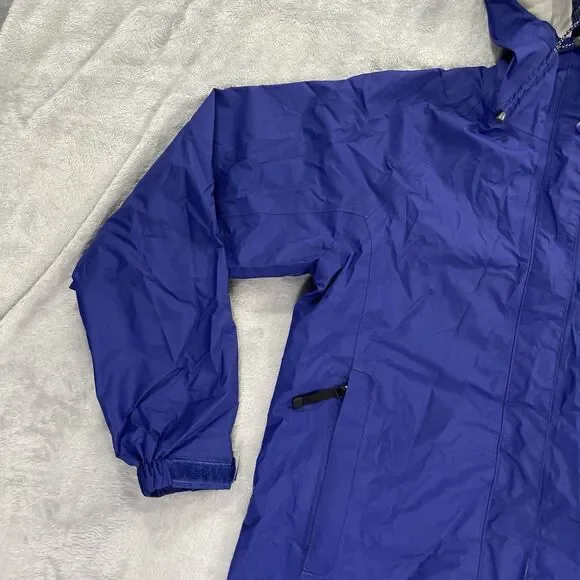 LL Bean Hooded Zip Up Rain Jacket Womens Size Small Goretex Windbreaker Stowaway - Picture 3 of 15